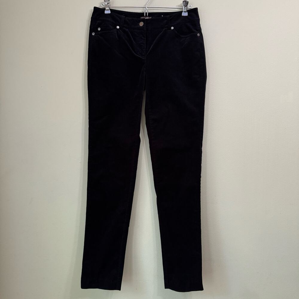 J McLaughlin Pants Women 4 Black Corduroy Straight Leg MidRise Stretch